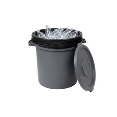 RW Clean 1 Gray 10 gal Plastic Commercial Trash Can and 1 Gray Lid