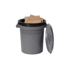 RW Clean 1 Gray 20 gal Plastic Commercial Trash Can and 1 Gray Lid