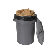 RW Clean 1 Gray 44 gal Plastic Commercial Trash Can and 1 Gray Lid