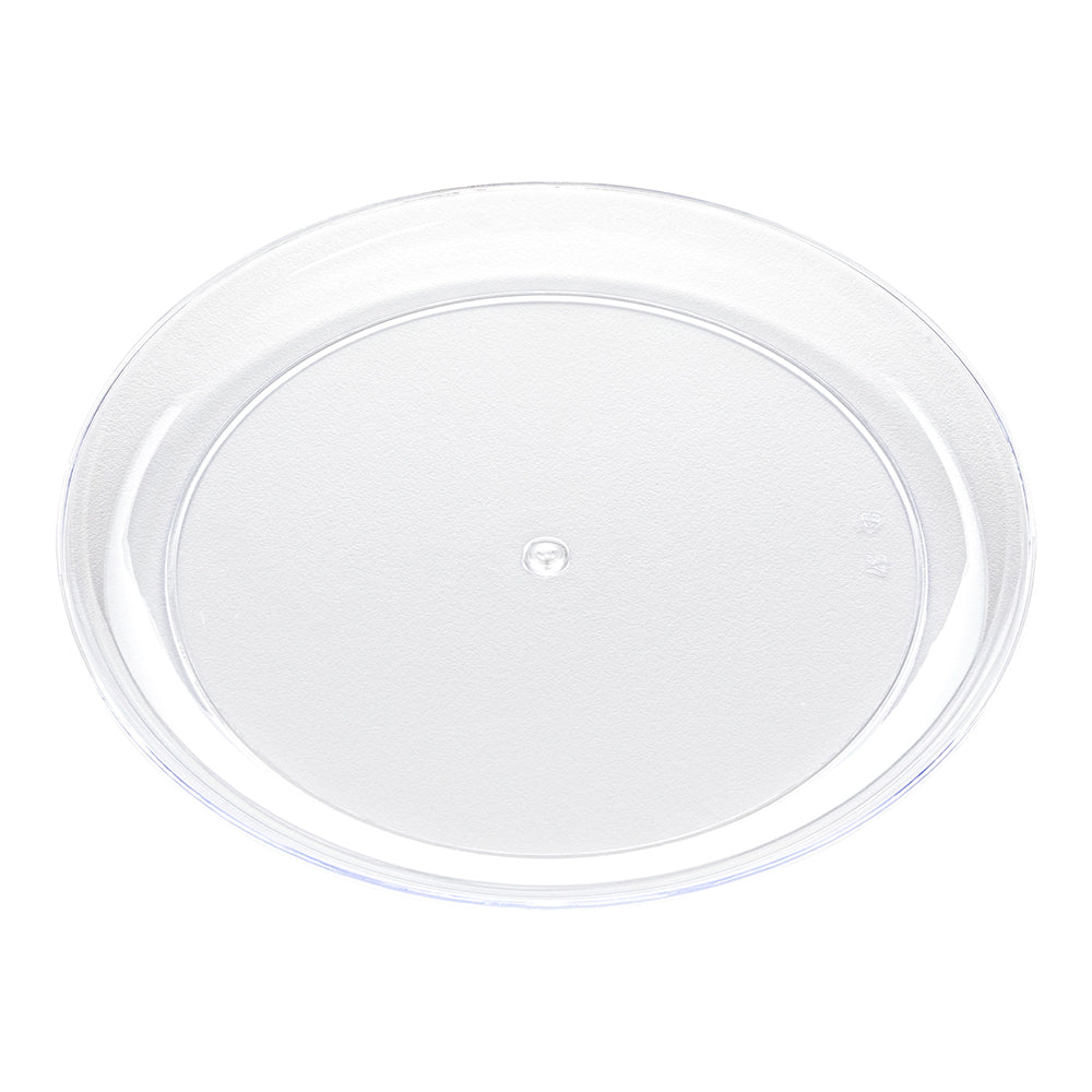 Maxi Serve 100 Round Clear 7" Plastic Medium Elegant Plates and 100 Moderna Silver Plastic Cutlery Sets
