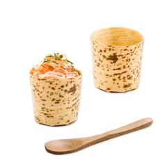 Bambuddha 200 2 oz Round Natural Bamboo Mini Cups and 200 Natural Bamboo 3.5