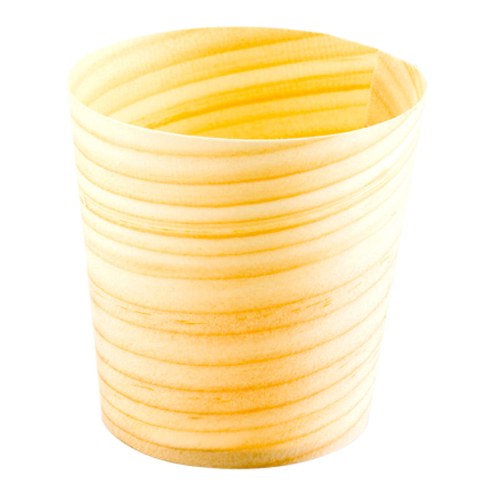 Taipei 200 3 oz Round Natural Shaved Pinewood Medium Cups and 200 Natural Bamboo 3.5" Mini Spoons