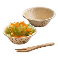 Bambuddha 100 2 oz Round Natural Bamboo Bowls and 100 Natural Bamboo 3.5