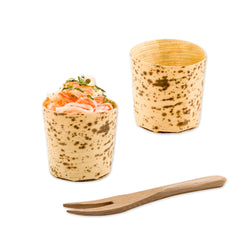 Bambuddha 200 2 oz Round Natural Bamboo Mini Cups and 200 Natural Bamboo 3.5
