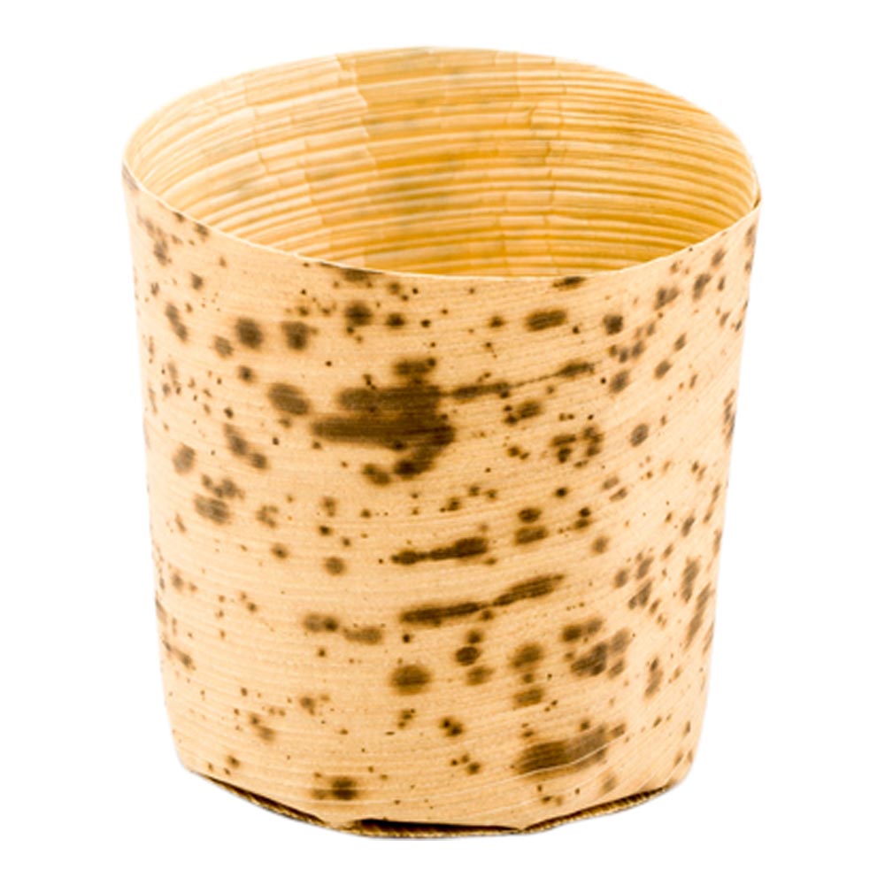 Bambuddha 200 2 oz Round Natural Bamboo Mini Cups and 200 Natural Bamboo 3.5" Mini Forks
