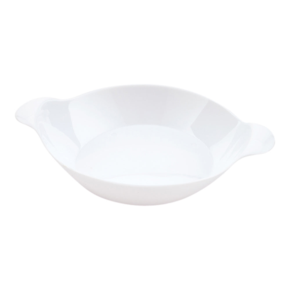 Mini Serve 100 Oval White 3.75" Plastic Mini Handled Plates and 100 Silver Plastic 4" Mini Forks