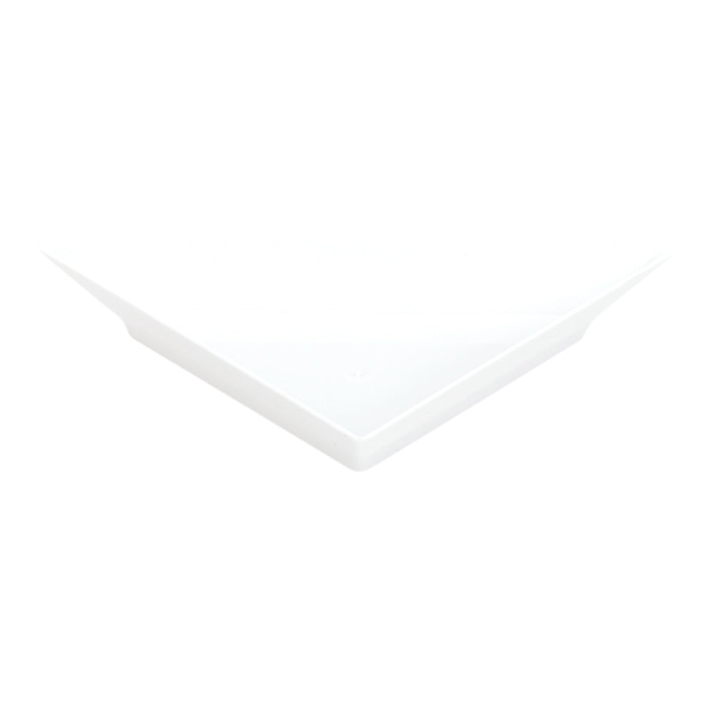 Mini Serve 100 White Plastic 4" Mini Triangolo Appetizer Plates and 100 Silver Plastic 4" Mini Forks