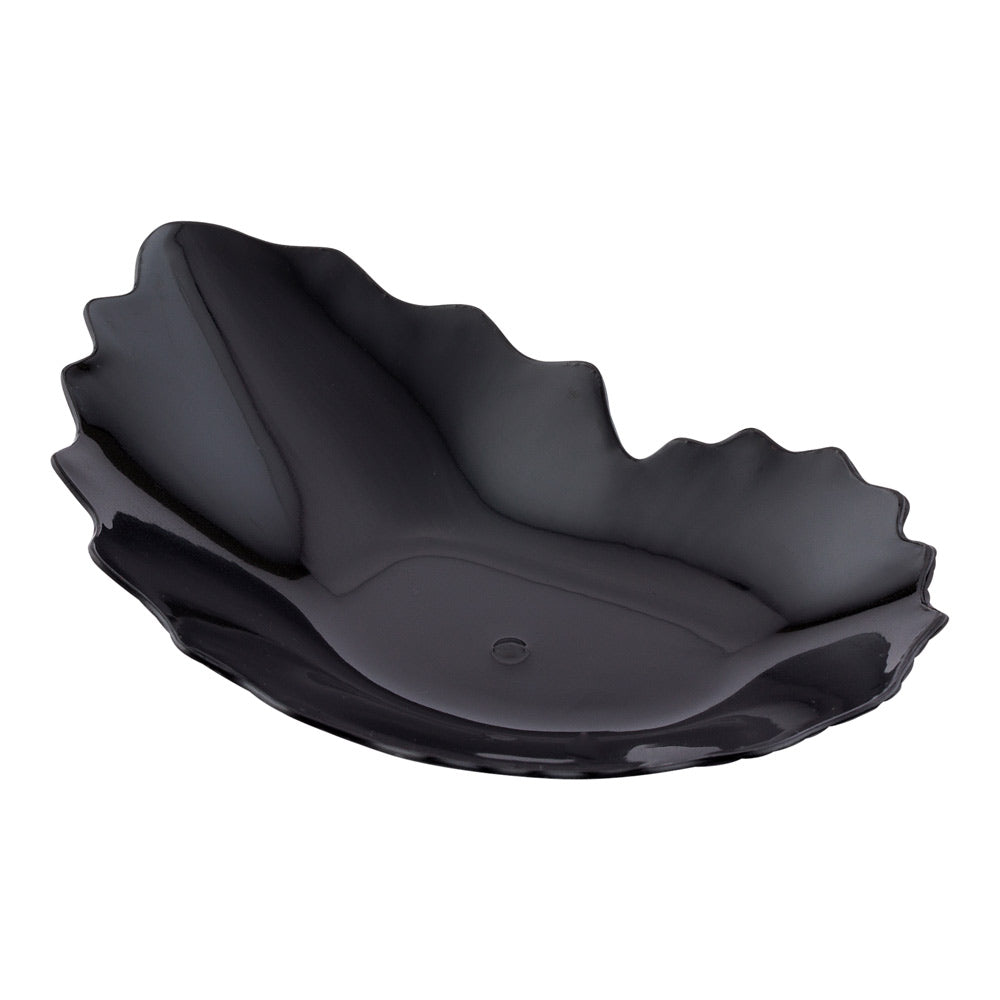 Mini Serve 100 Black Plastic 3.25" Mini Coquille Plates and 100 Silver Plastic 4" Mini Forks