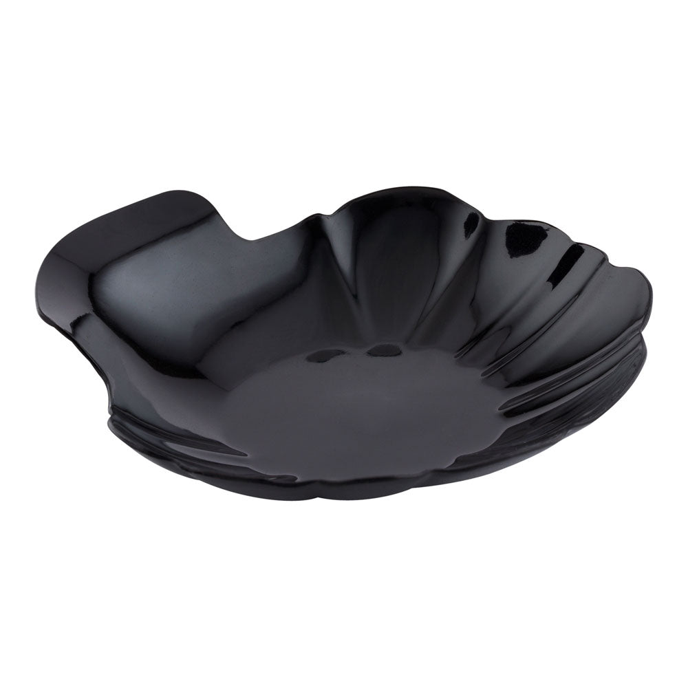 Mini Serve 100 Black Plastic 3.25" Shell Plates and 100 Silver Plastic 4" Mini Forks