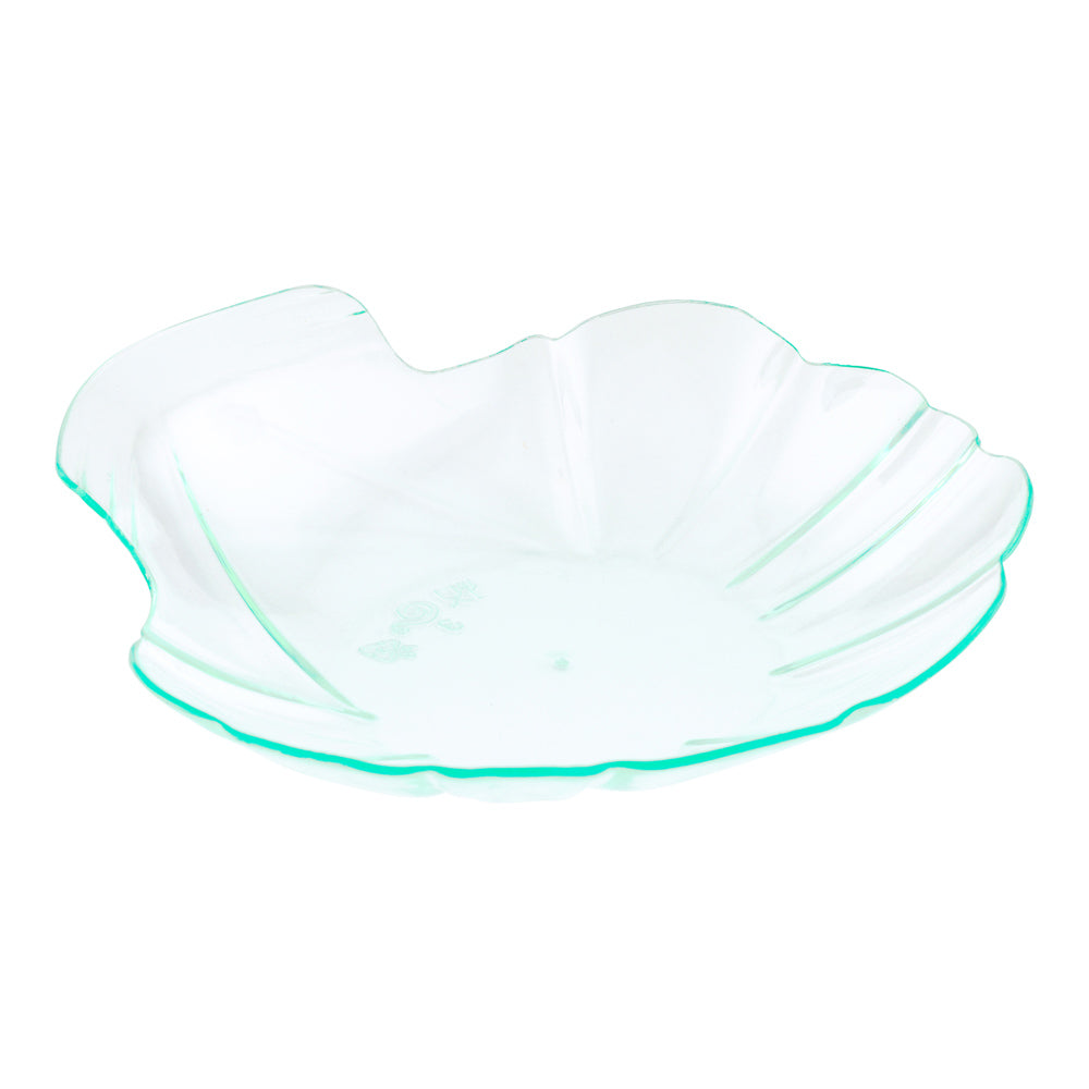 Mini Serve 100 Seagreen Plastic 3.25" Shell Plates and 100 Silver Plastic 4" Mini Forks