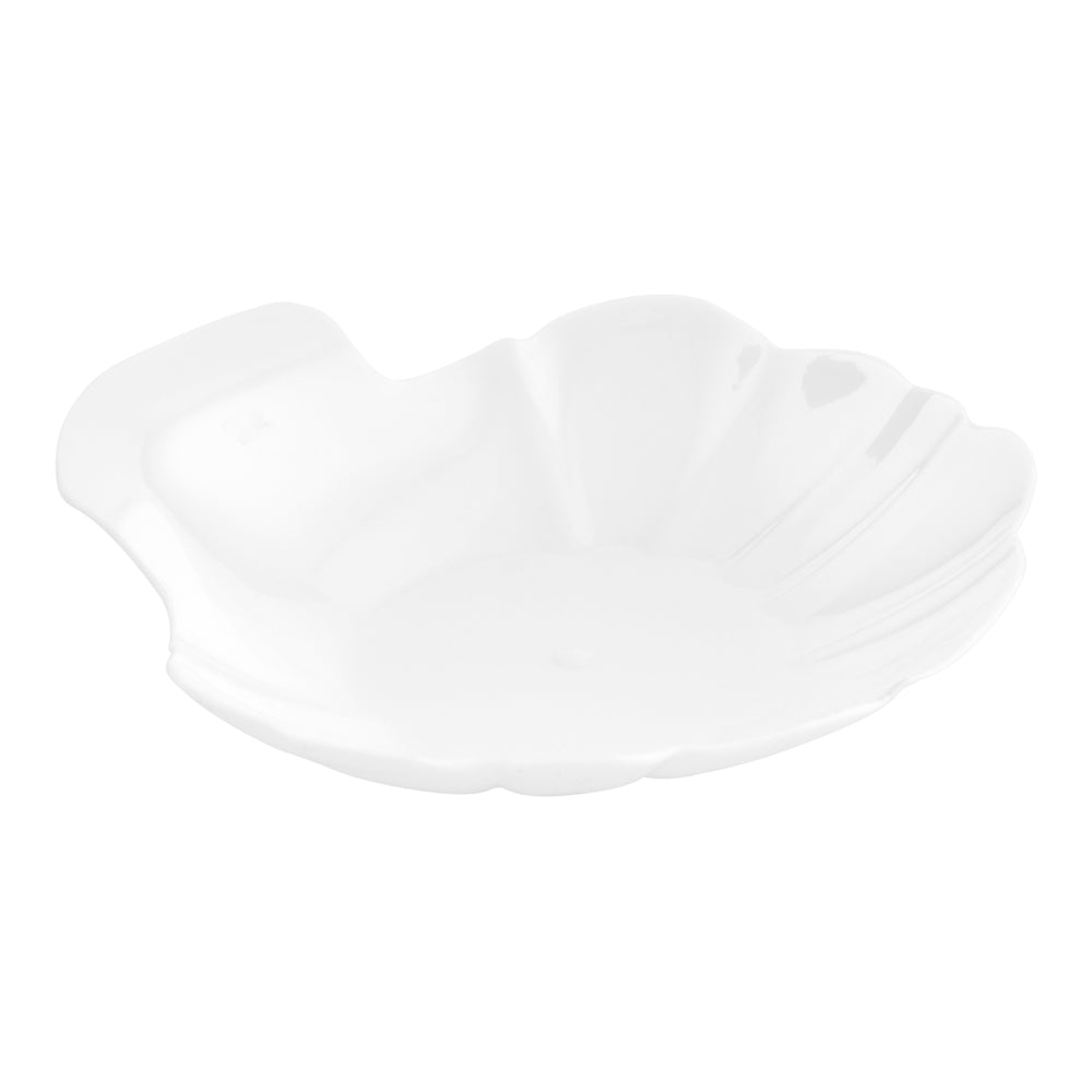 Mini Serve 100 White Plastic 3.25" Shell Plates and 100 Silver Plastic 4" Mini Forks