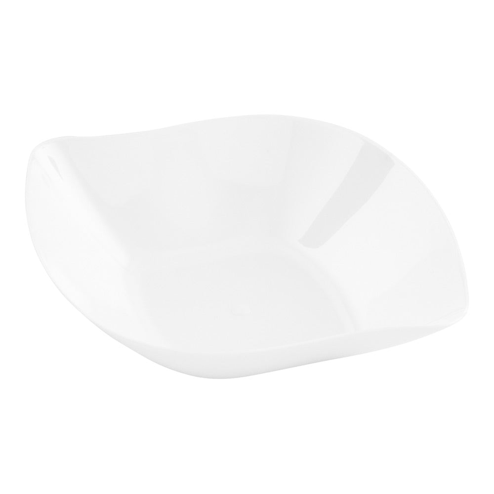 Mini Serve 100 White Plastic 3.5" Comma Plates and 100 Silver Plastic 4" Mini Forks
