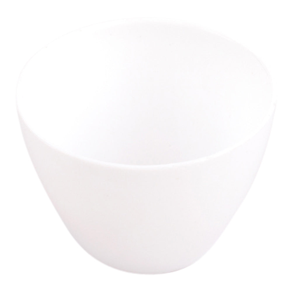 Mini Serve 100 2 oz Round White Plastic Mini Tasting Bowls and 100 Silver Plastic 4" Mini Forks
