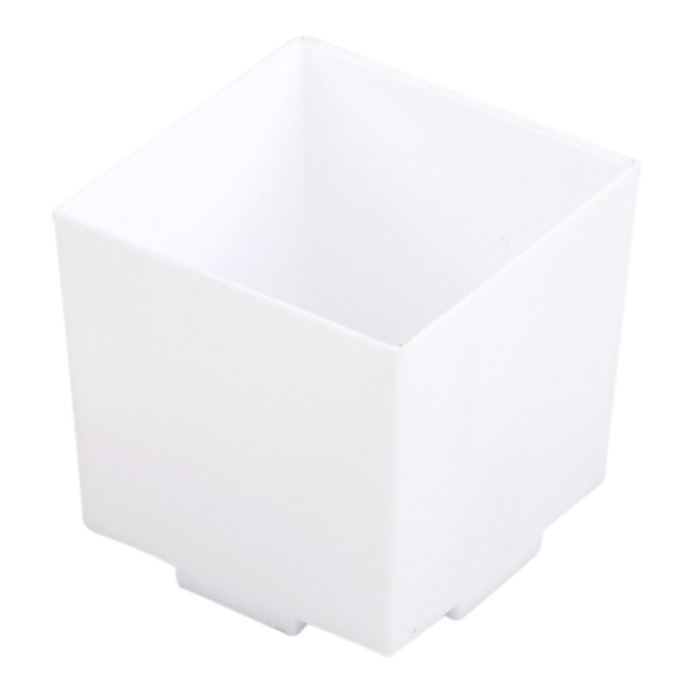 Mini Serve 100 3 oz Square White Plastic Quadrato Cups and 100 Silver Plastic 4" Mini Forks