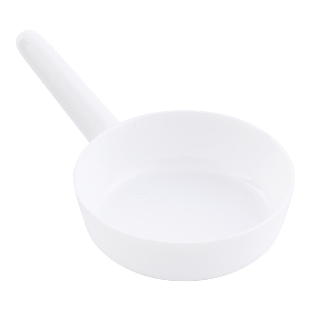 Mini Serve 100 1 oz Round White Plastic Mini Sauce Pans and 100 Silver Plastic 4" Mini Forks