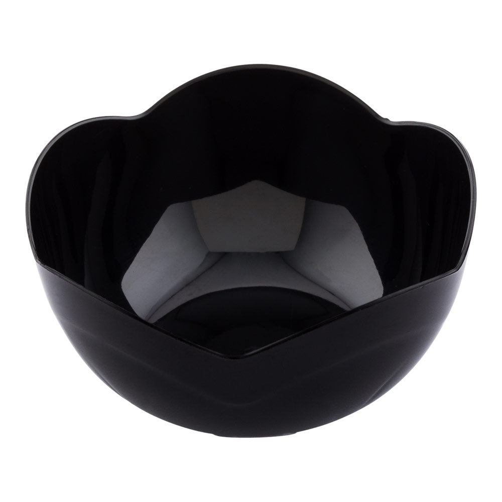 Mini Serve 100 2 oz Round Black Plastic Le Fleur Cups and 100 Silver Plastic 4" Mini Forks