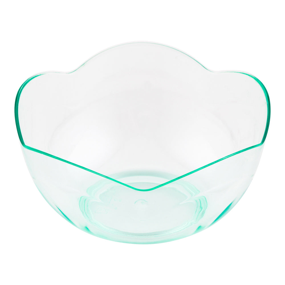 Mini Serve 100 2 oz Round Seagreen Plastic Le Fleur Cups and 100 Silver Plastic 4" Mini Forks