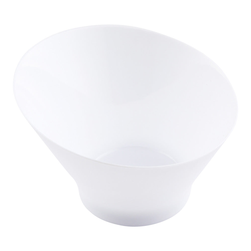 Mini Serve 100 7 oz Round White Plastic Incline Bowls and 100 Silver Plastic 4" Mini Forks