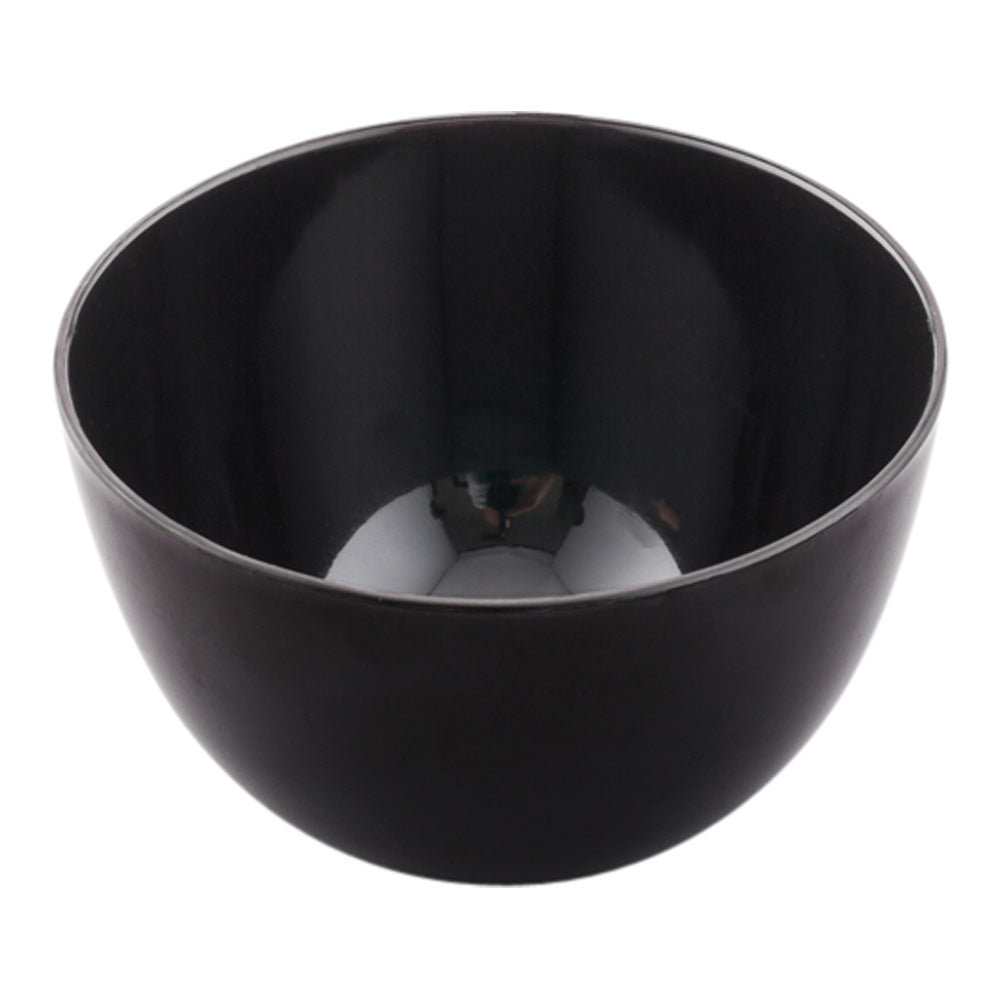 Mini Serve 100 4 oz Round Black Plastic Bodega Cups and 100 Silver Plastic 4" Mini Forks