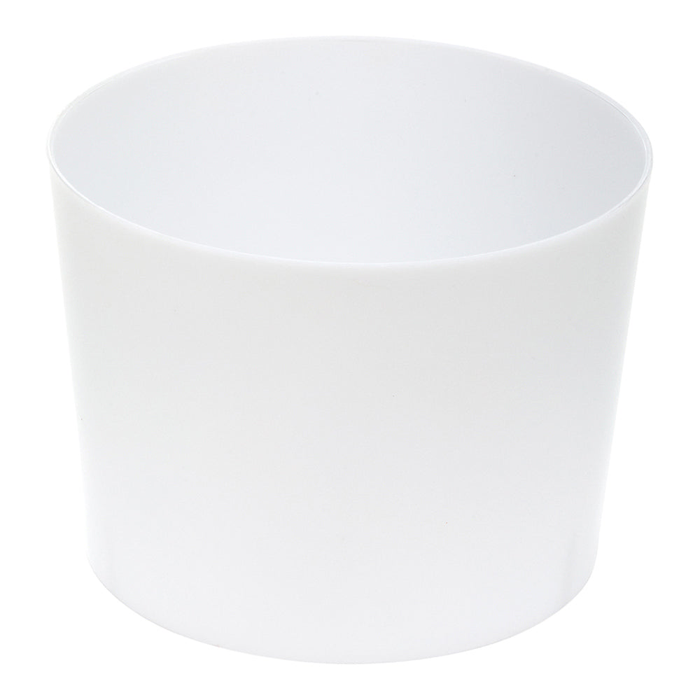 Mini Serve 100 6 oz Round White Plastic Cylindro Cups and 100 Silver Plastic 4" Mini Forks
