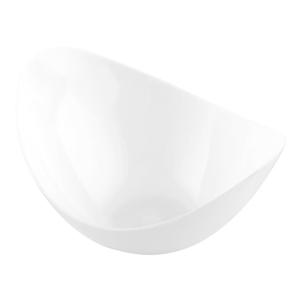 Mini Serve 100 2 oz Oval White Plastic Alato Tasting Dish and 100 Silver Plastic 4" Mini Forks