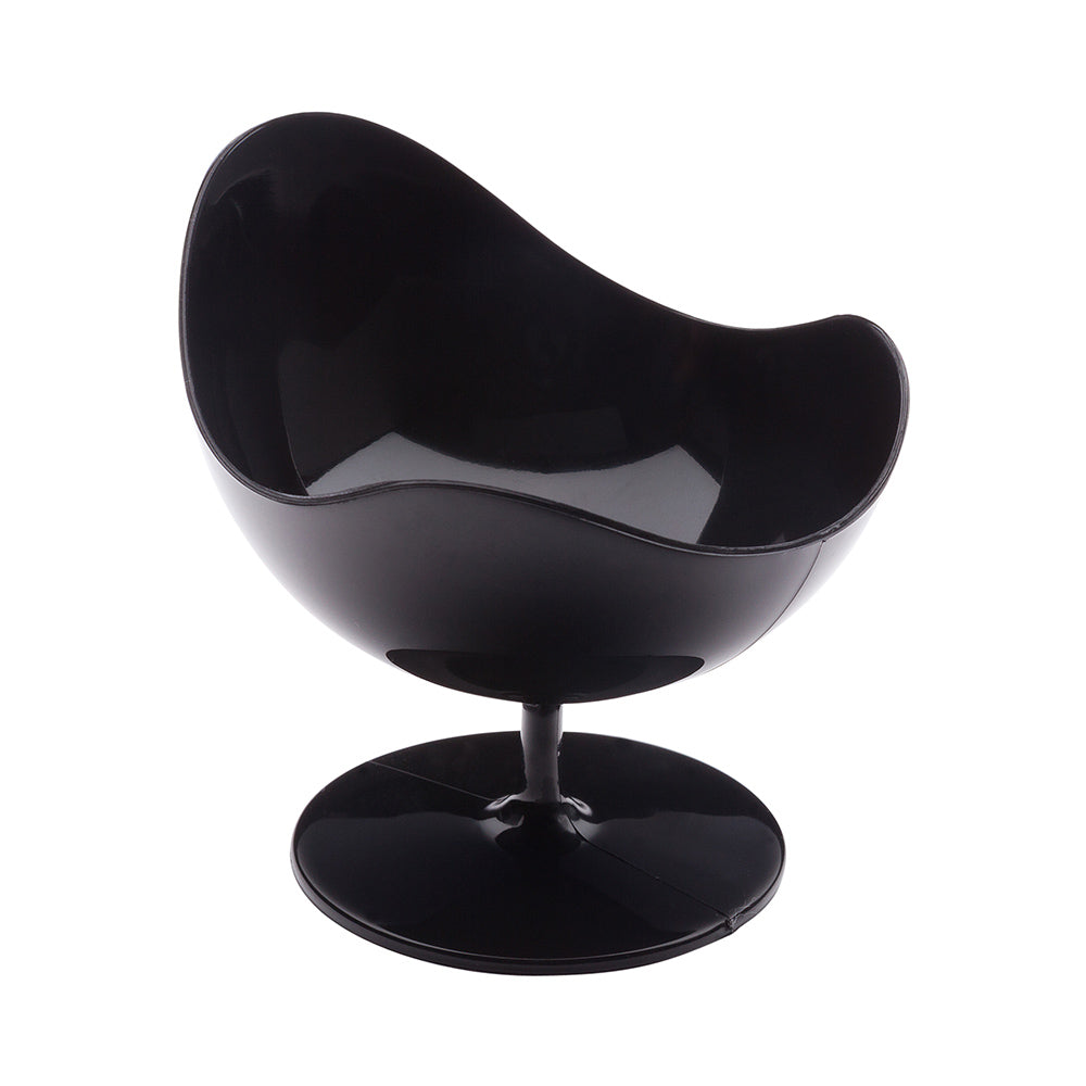 Mini Serve 100 2 oz Round Black Plastic Ball Chairs and 100 Silver Plastic 4" Mini Forks