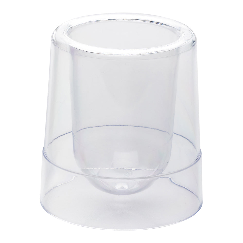 Mini Serve 100 2 oz Round Clear Plastic Double Walled Cups and 100 Silver Plastic 4" Mini Forks