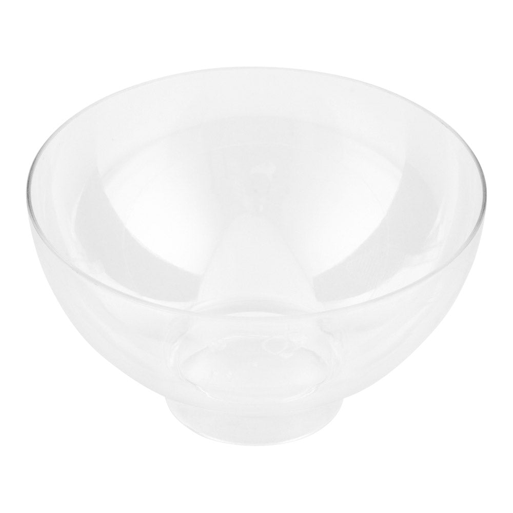 Mini Serve 100 2 oz Round Clear Plastic Coppa Bowls and 100 Silver Plastic 4" Mini Forks