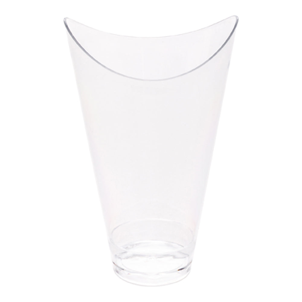 Mini Serve 100 3 oz Clear Plastic Mini Mezzaluna Cups and 100 Silver Plastic 4" Mini Forks
