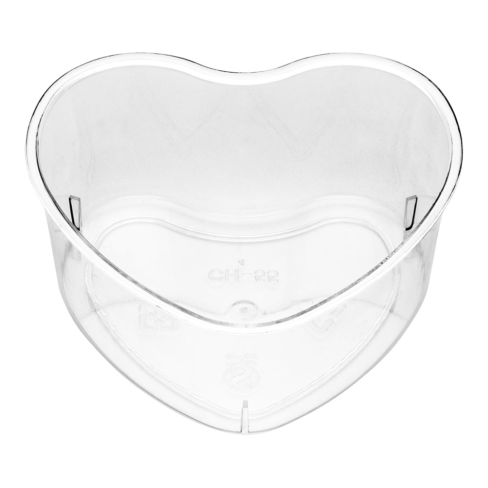 Mini Serve 100 5 oz Clear Plastic Mini Heart Cups and 100 Silver Plastic 4" Mini Forks