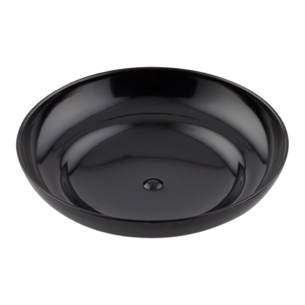 Mini Serve 100 Round Black 3.25" Plastic Mini Rotondo Plates and 100 Silver Plastic 4" Mini Spoons
