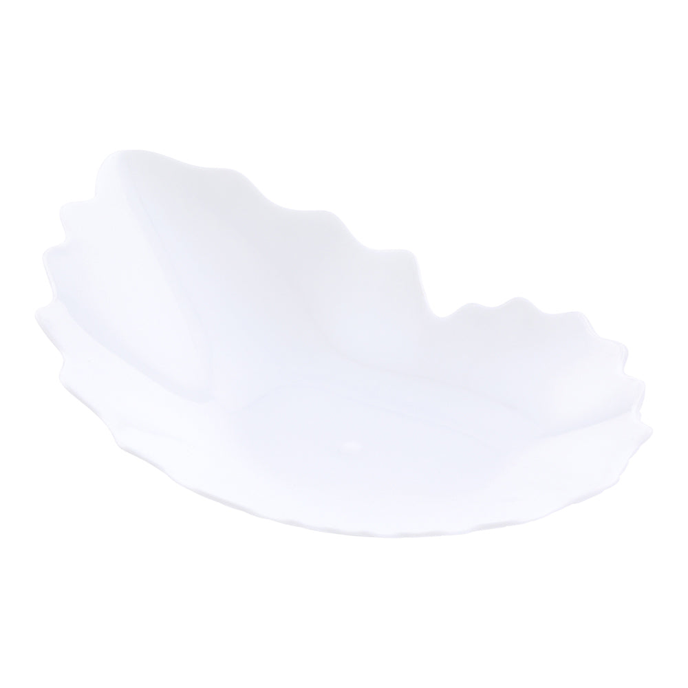 Mini Serve 100 White Plastic 3.25" Mini Coquille Plates and 100 Silver Plastic 4" Mini Spoons