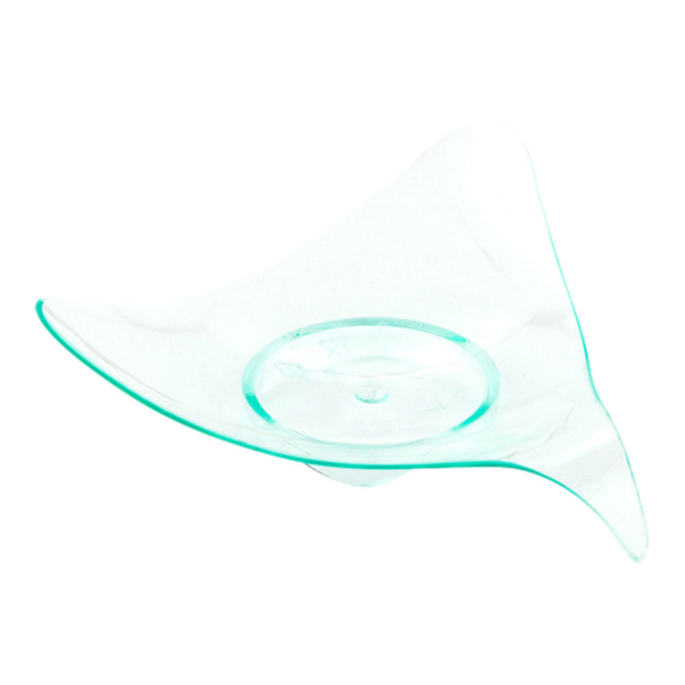 Mini Serve 100 Triangle Seagreen 3" Plastic Shooting Star Appetizer Plates and 100 Silver Plastic 4" Mini Spoons