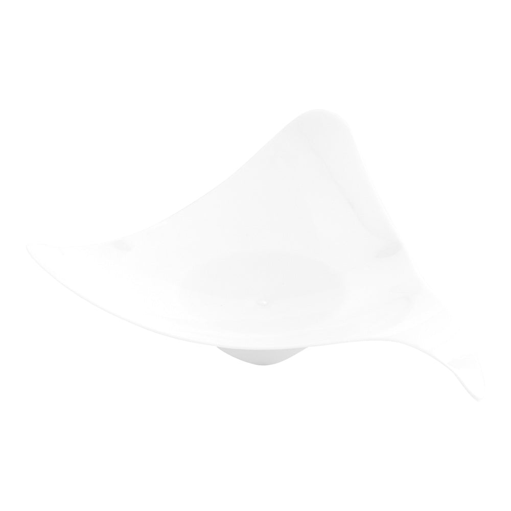 Mini Serve 100 Triangle White 3" Plastic Shooting Star Appetizer Plates and 100 Silver Plastic 4" Mini Spoons