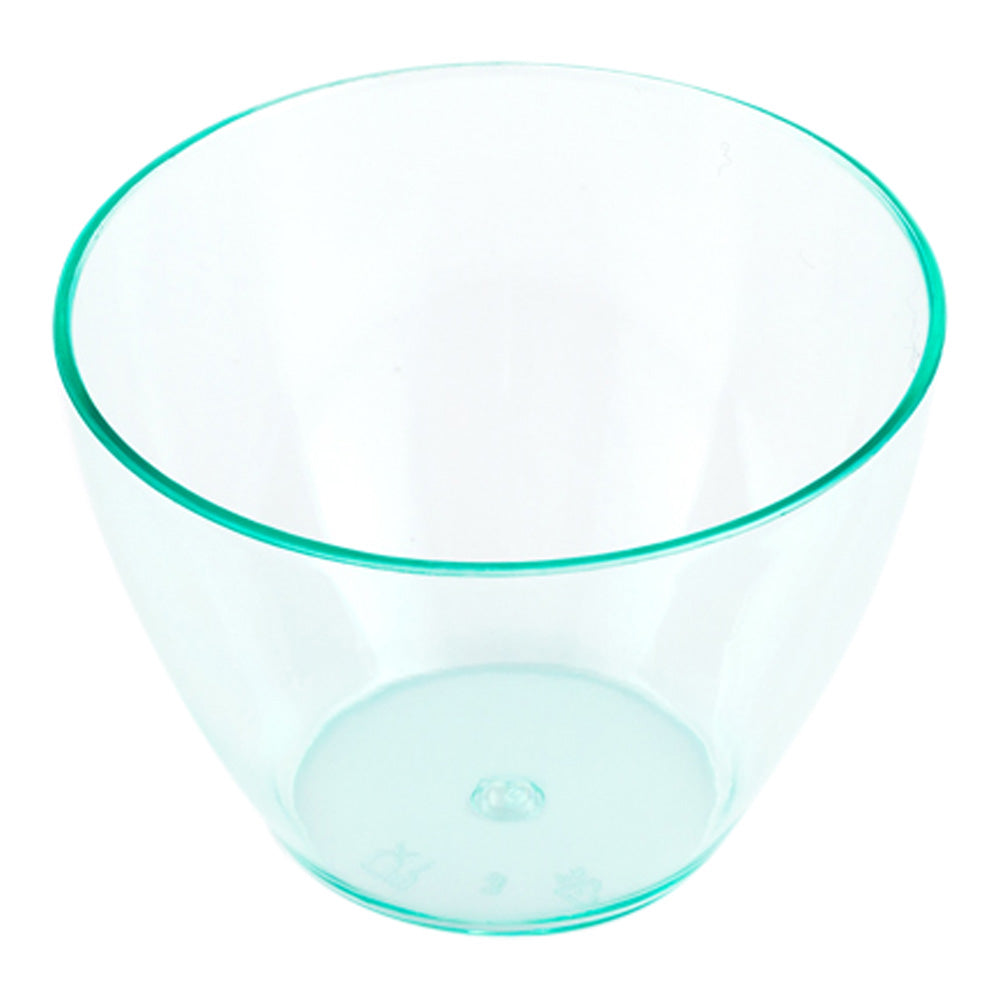 Mini Serve 100 2 oz Round Seagreen Plastic Mini Tasting Bowls and 100 Silver Plastic 4" Mini Spoons