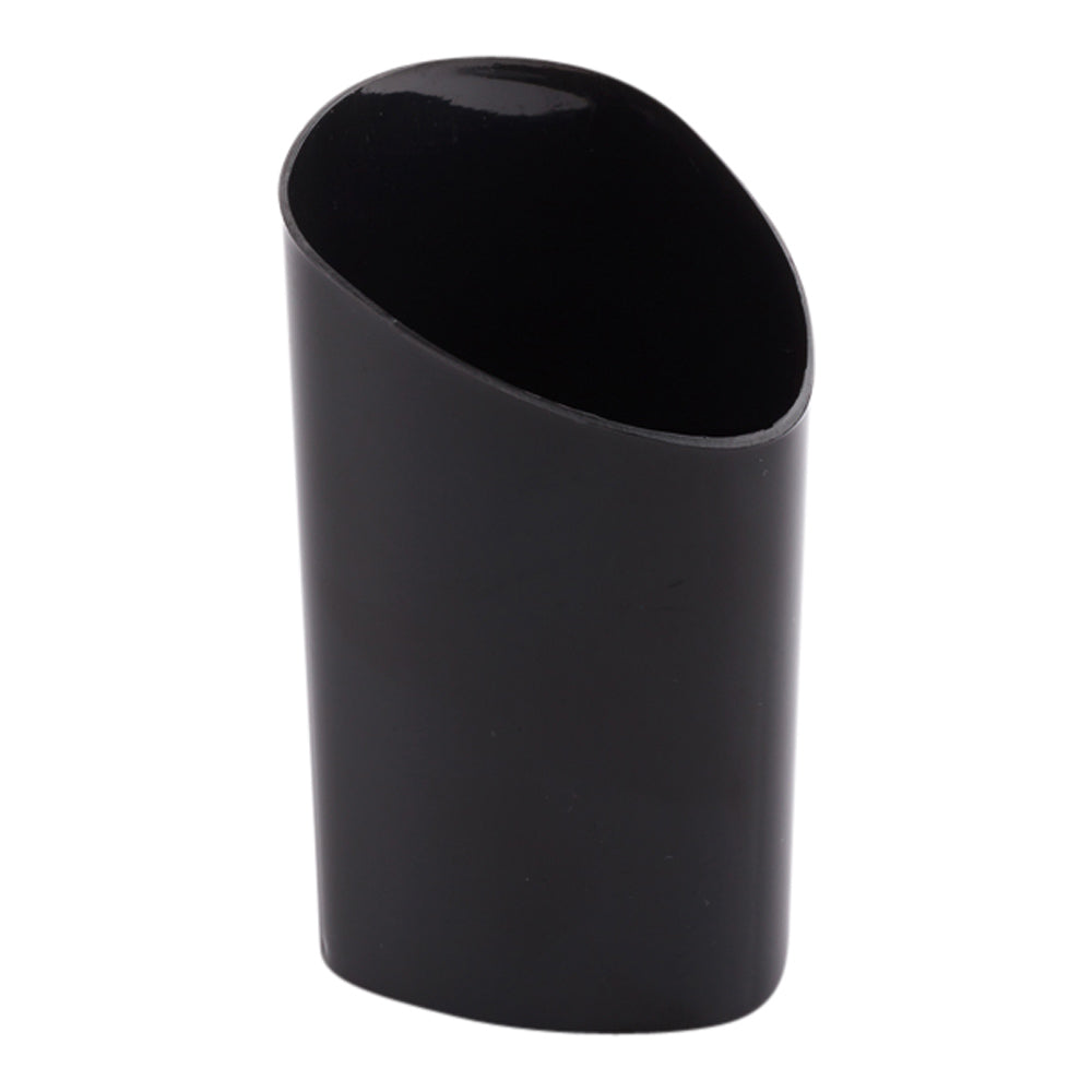 Mini Serve 100 3 oz Black Plastic Triangolo Shot Glass and 100 Silver Plastic 4" Mini Spoons