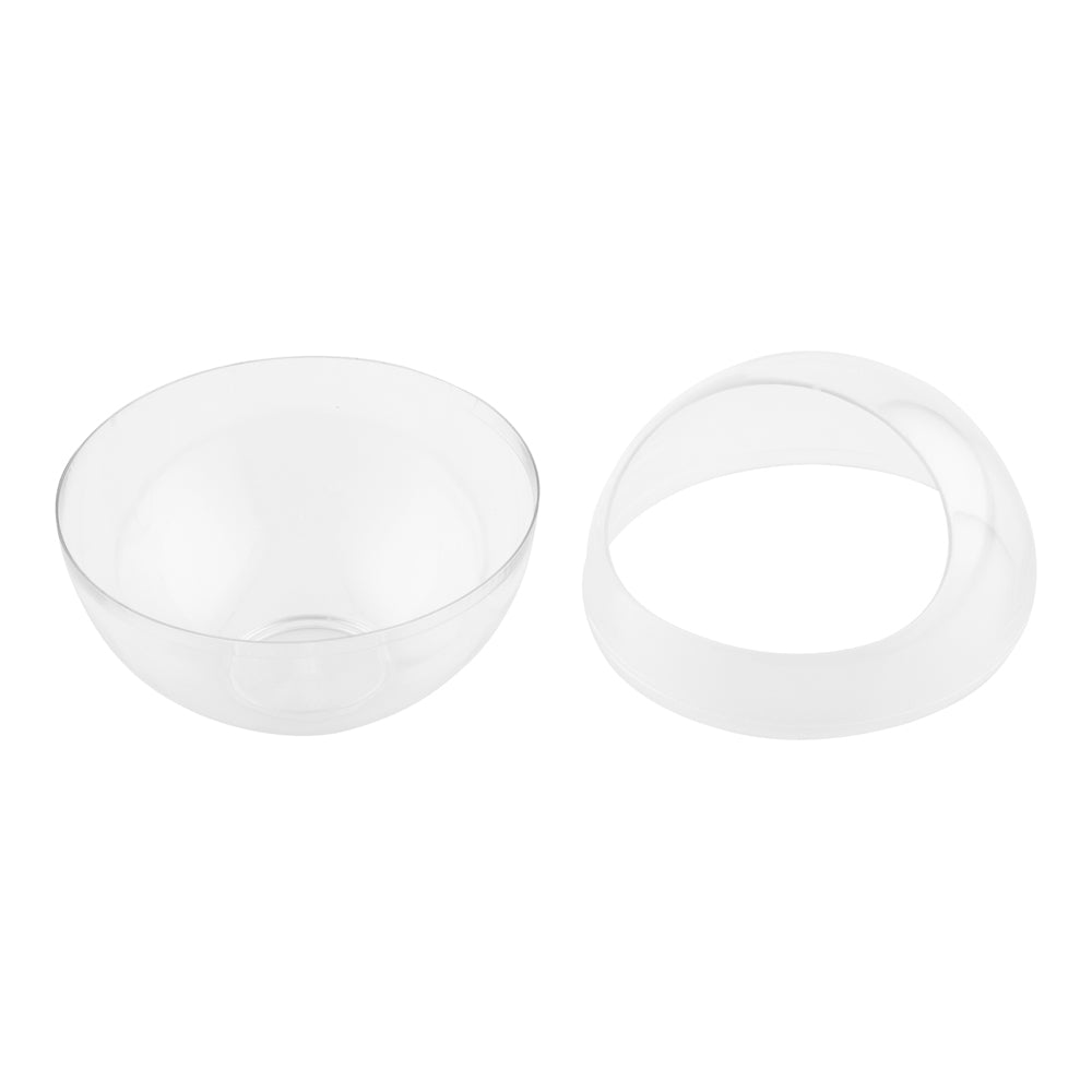 Mini Serve 100 3 oz Round Clear Plastic Balloon Bowls and 100 Silver Plastic 4" Mini Spoons