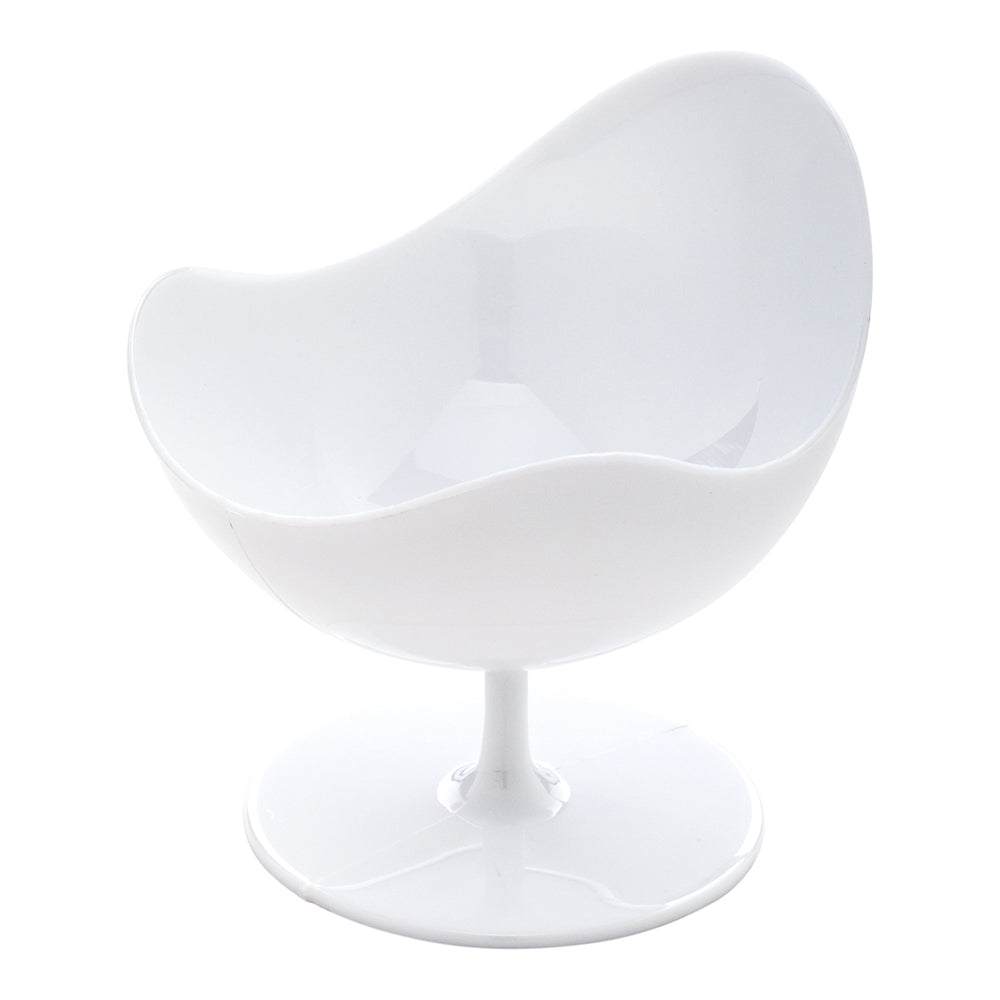 Mini Serve 100 2 oz Round White Plastic Ball Chairs and 100 Silver Plastic 4" Mini Spoons