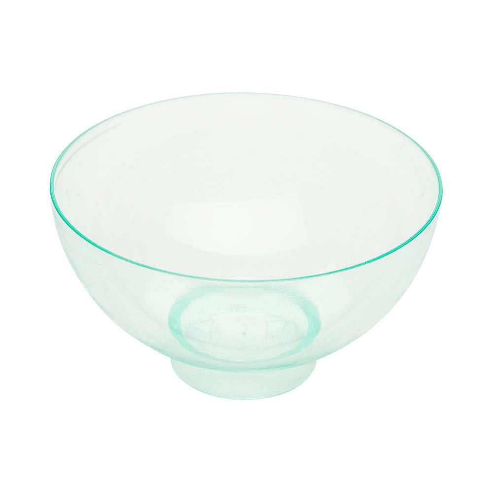 Mini Serve 100 2 oz Round Seagreen Plastic Coppa Bowls and 100 Silver Plastic 4" Mini Spoons