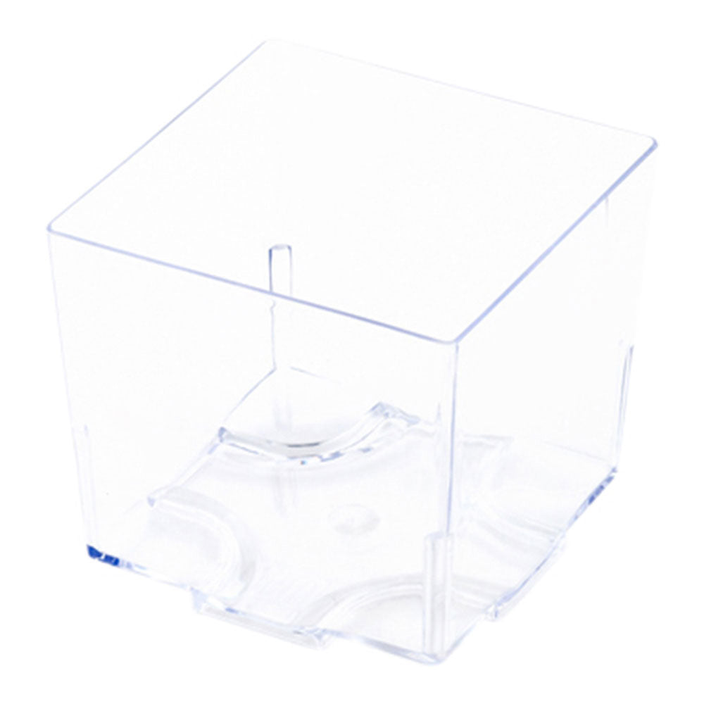 Mini Serve 100 5 oz Square Clear Plastic Large Quadrato Cubes and 100 Silver Plastic 4" Mini Spoons