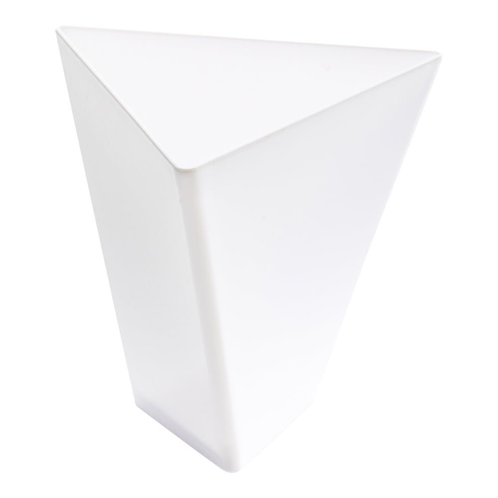 Mini Serve 100 4 oz Triangle White Plastic Torcente Dessert Cups and 100 Silver Plastic 4" Mini Spoons