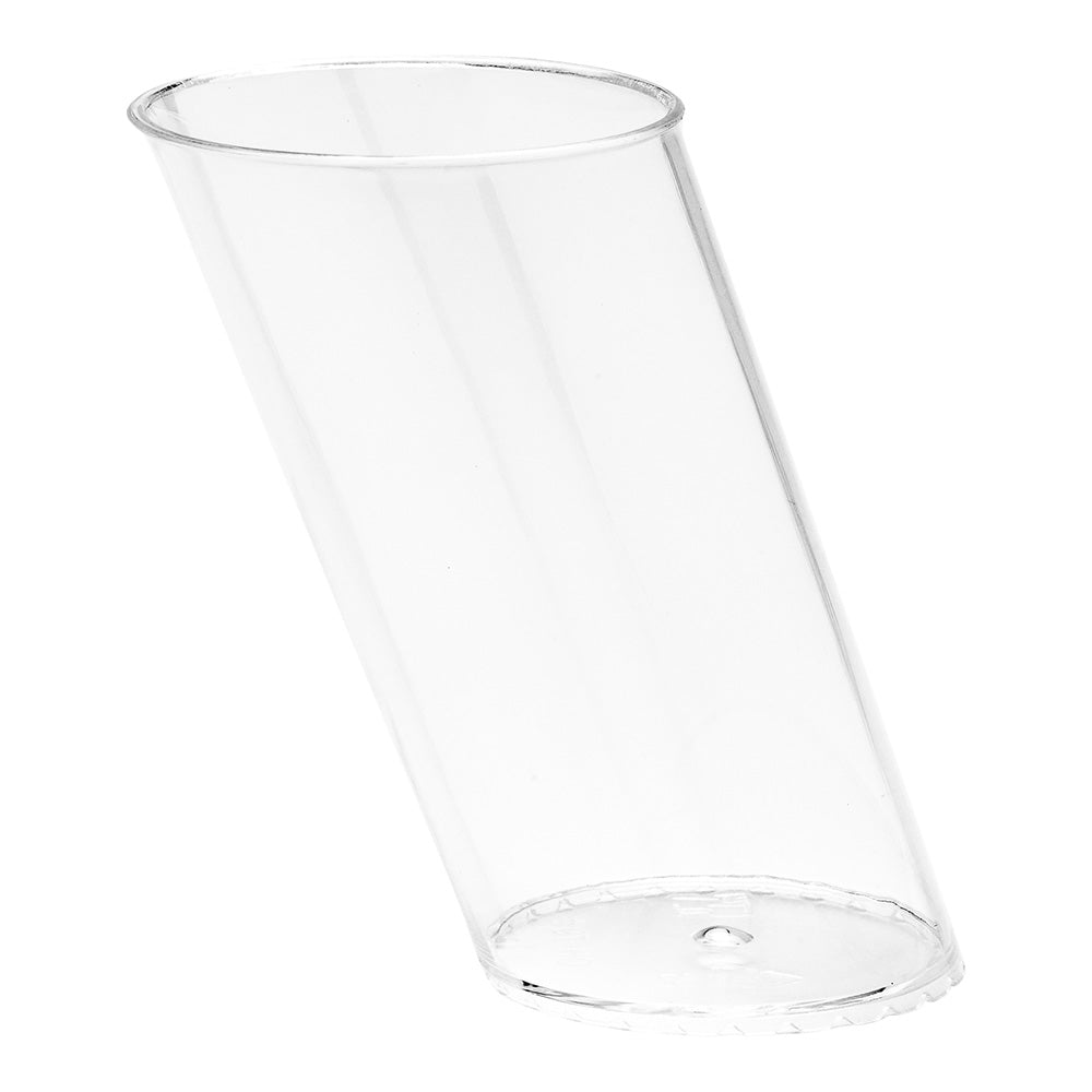 Mini Serve 100 3 oz Round Clear Plastic Mini Slope Cups and 100 Silver Plastic 4" Mini Spoons