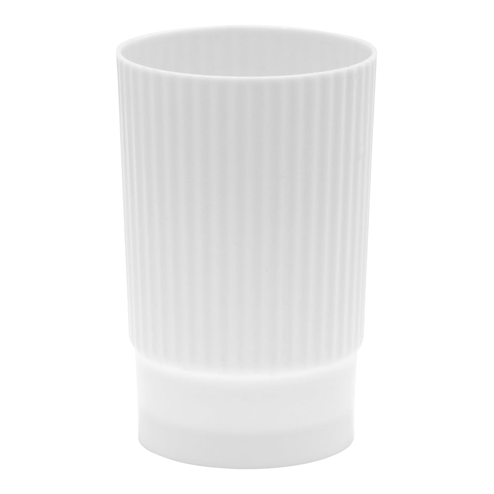 Mini Serve 100 4 oz White Plastic Toque Parfait Cups and 100 Silver Plastic 4" Mini Spoons