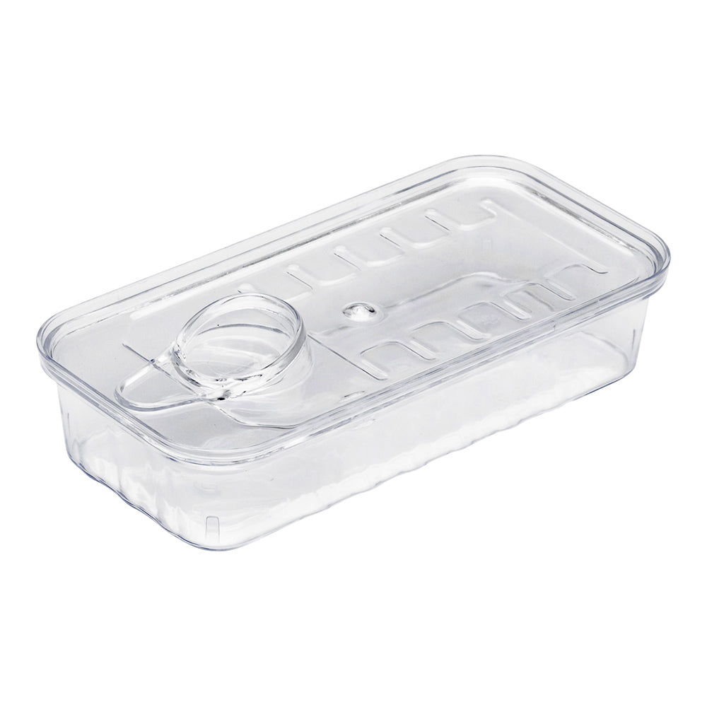 Mini Serve 100 2 oz Rectangle Clear Plastic Tin Cans and 100 Silver Plastic 4" Mini Spoons