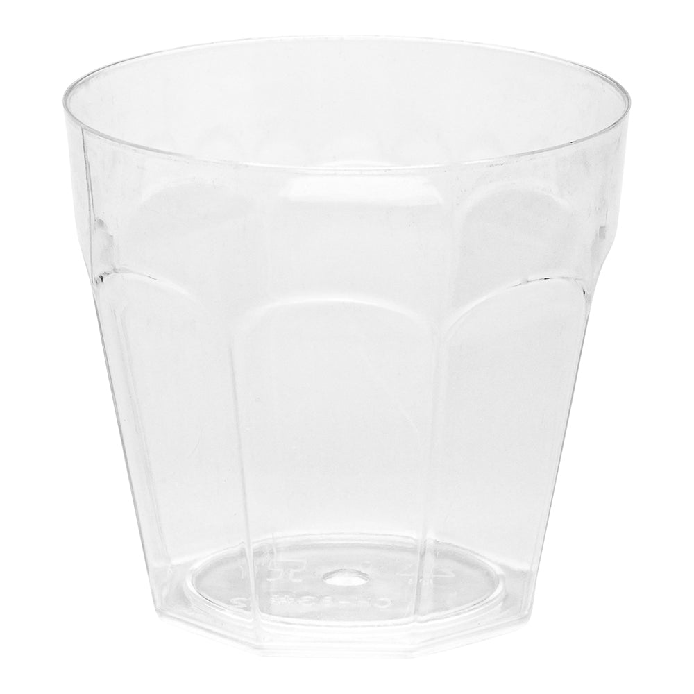Mini Serve 100 5 oz Round Clear Plastic Mini Pilsner Cups and 100 Silver Plastic 4" Mini Spoons