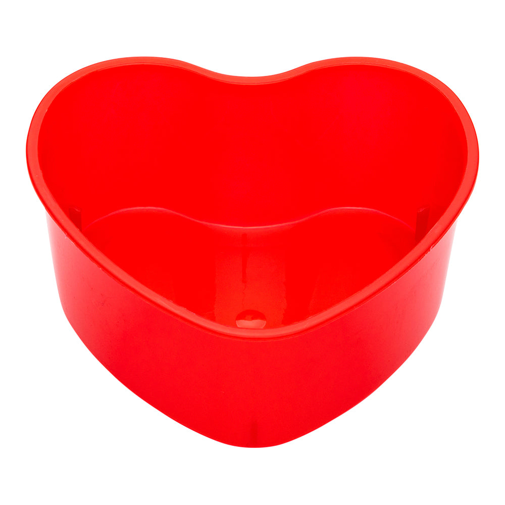 Mini Serve 100 5 oz Red Plastic Mini Heart Cups and 100 Silver Plastic 4" Mini Spoons