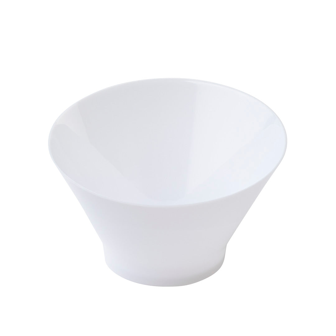 Mini Serve 100 5 oz Round White Plastic Small Incline Bowls and 100 Silver Plastic 4" Mini Spoons