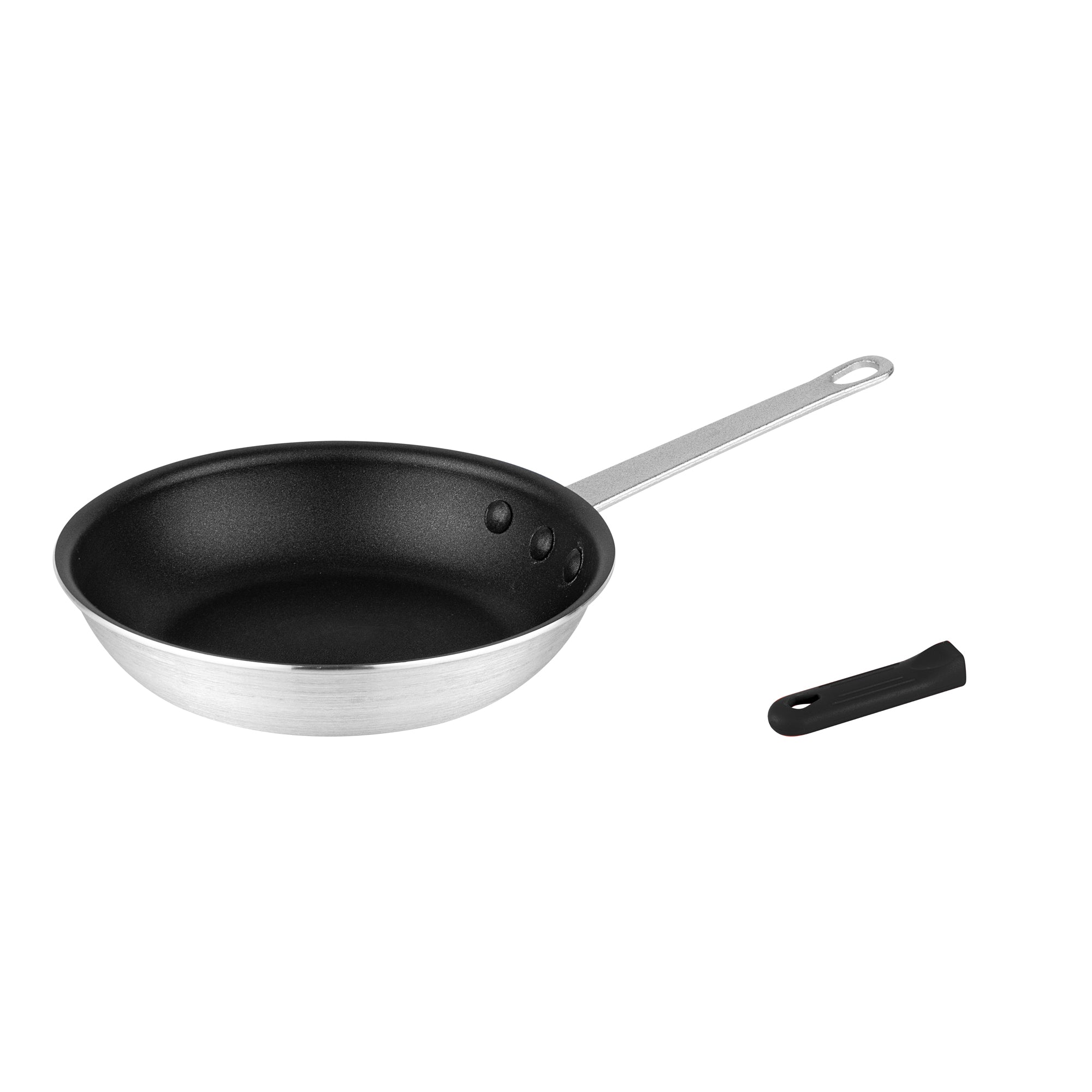 Met Lux 1 Aluminum 8" Non-Stick Fry Pan and 1 Black Silicone Pan Handle Sleeve