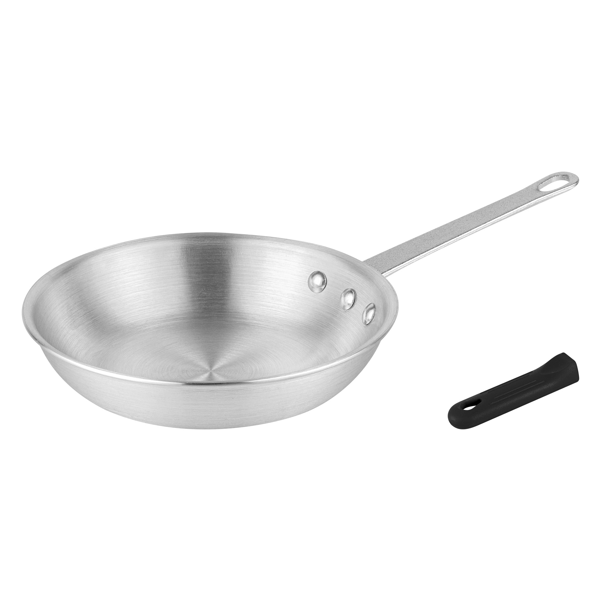 Met Lux 1 Aluminum 8" Fry Pan and 1 Black Silicone Pan Handle Sleeve