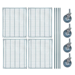 Chef 101 4-Tier NSF Green Epoxy Shelving Unit - and 24
